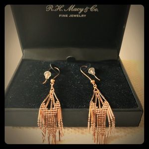 Macy’s 14K Rose Gold Chandelier Earrings